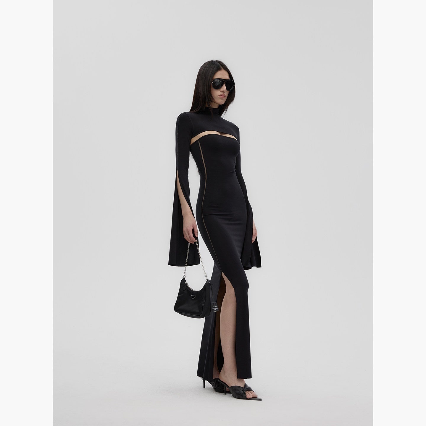 Fanptntox_Black_Sheer_Mesh_Panel_Slim_Fit_Women's_Lyocell_Knit_Strapless_Maxi_Dresses_943305023526_MISSTT