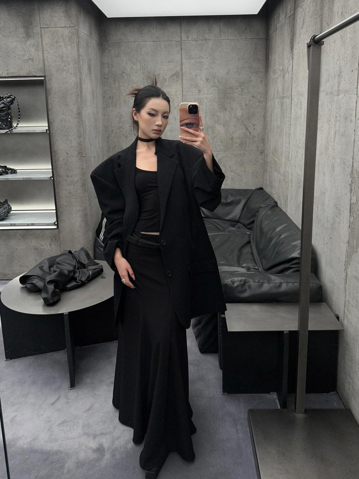 Fanptntox Black Tailored High Waist Slim Fit Long Solid Women's Mermaid Skirts