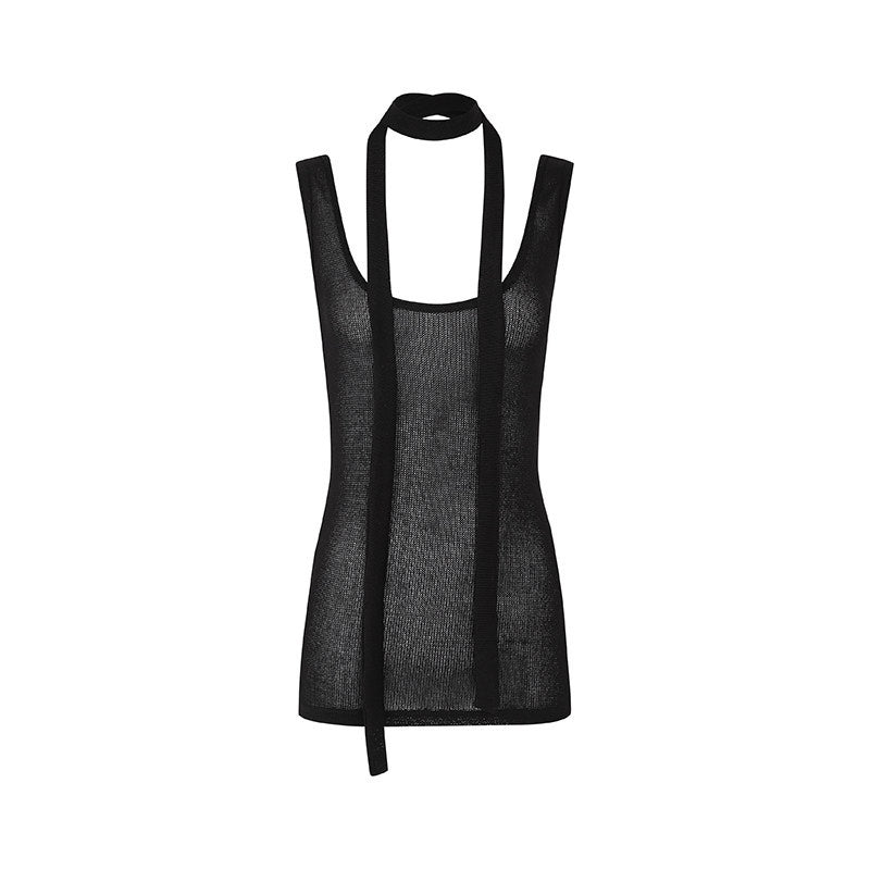 Fanptntox_Black_U_Neck_Ribbon_Racerback_Women's_Slim_Fit_Streetwear_Tank_Tops_736584337787_MISSTT