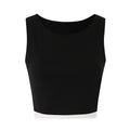 Fanptntox_Black_White_Colorblock_Frayed_Edge_Cropped_Women's_Cotton_Racerback_Tank_Tops_720725686203_MISSTT