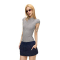 Fanptntox_Blue_Grey_Yarn_Dyed_Plaid_Half_Mock_Neck_Knit_Women's_Polyester_Slim_T-shirts_1051650881437_MISSTT