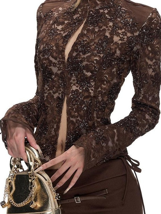 Fanptntox Brown Foldover Waist Drawstring Bodycon Women's Viscose Knit Mini Skirts