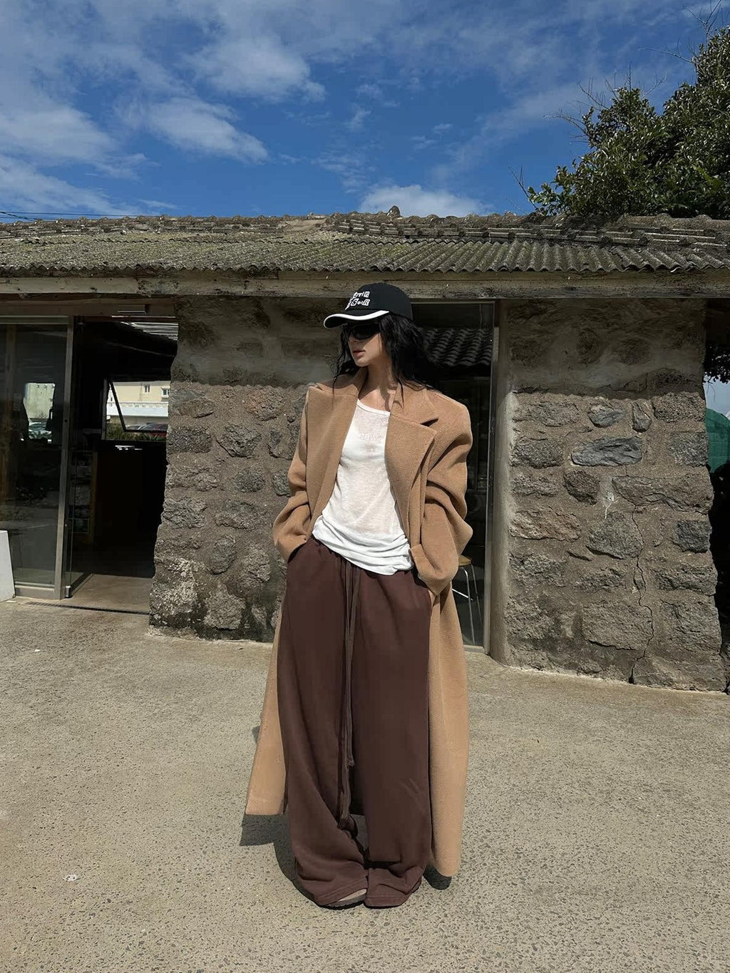 Fanptntox Brown Relaxed Lounge Wide Leg Low Rise Street Athletic Women's Sweatpants