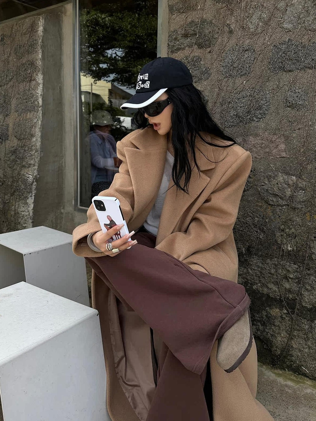 Fanptntox Brown Relaxed Lounge Wide Leg Low Rise Street Athletic Women's Sweatpants