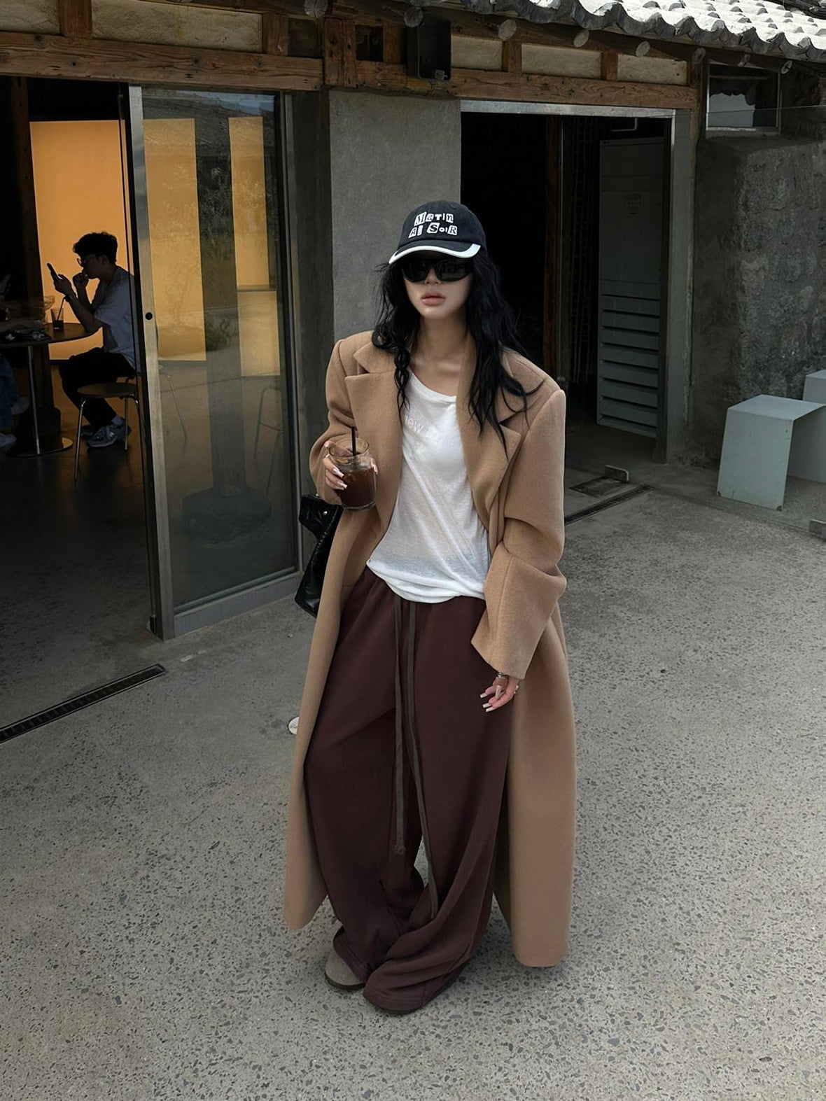 Fanptntox Brown Relaxed Lounge Wide Leg Low Rise Street Athletic Women's Sweatpants