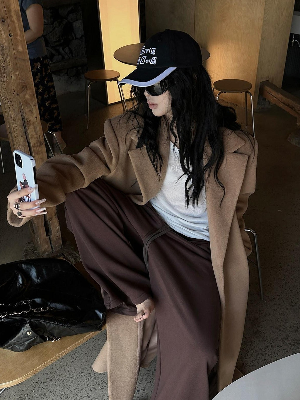 Fanptntox Brown Relaxed Lounge Wide Leg Low Rise Street Athletic Women's Sweatpants