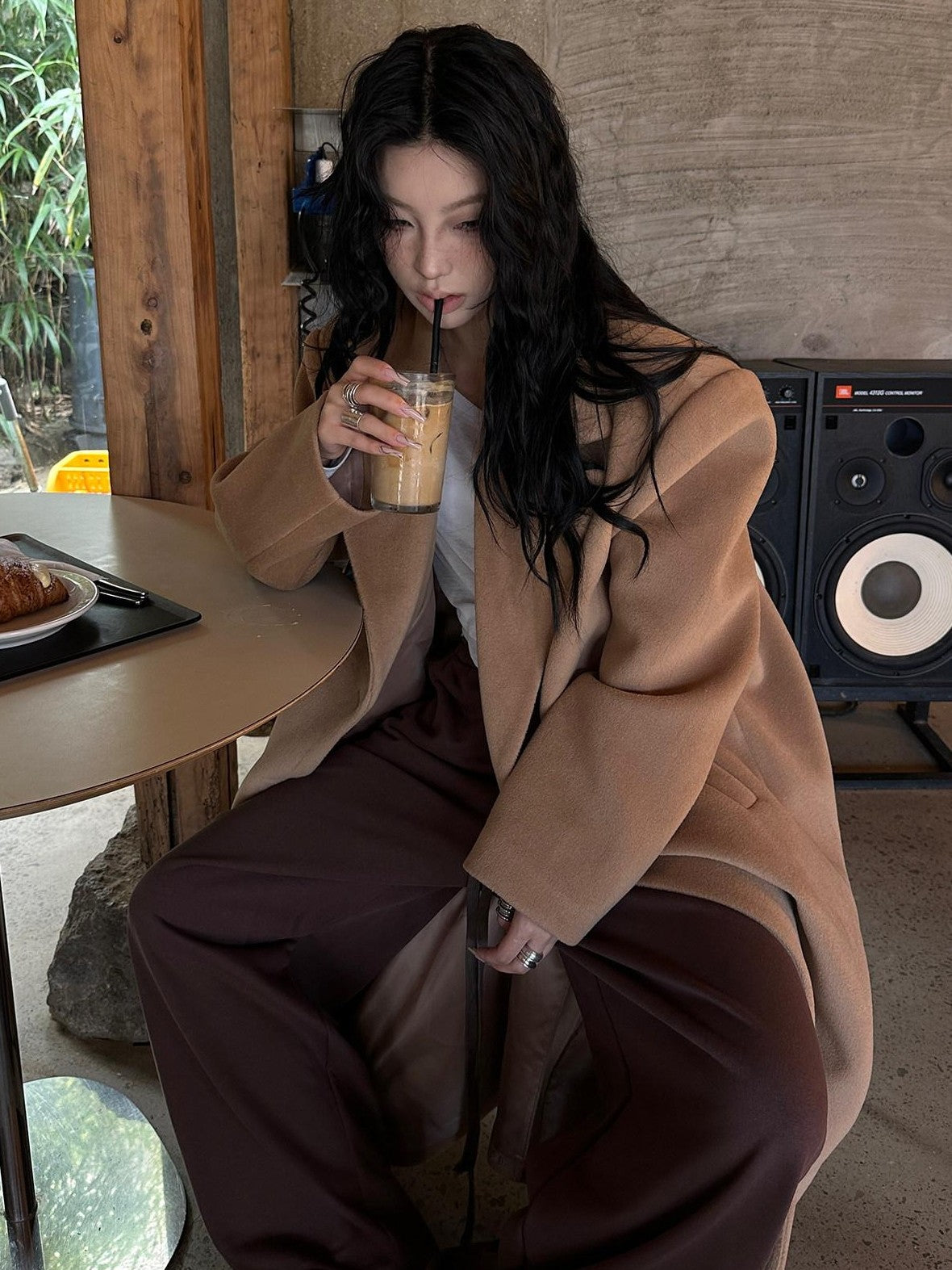 Fanptntox Brown Relaxed Lounge Wide Leg Low Rise Street Athletic Women's Sweatpants