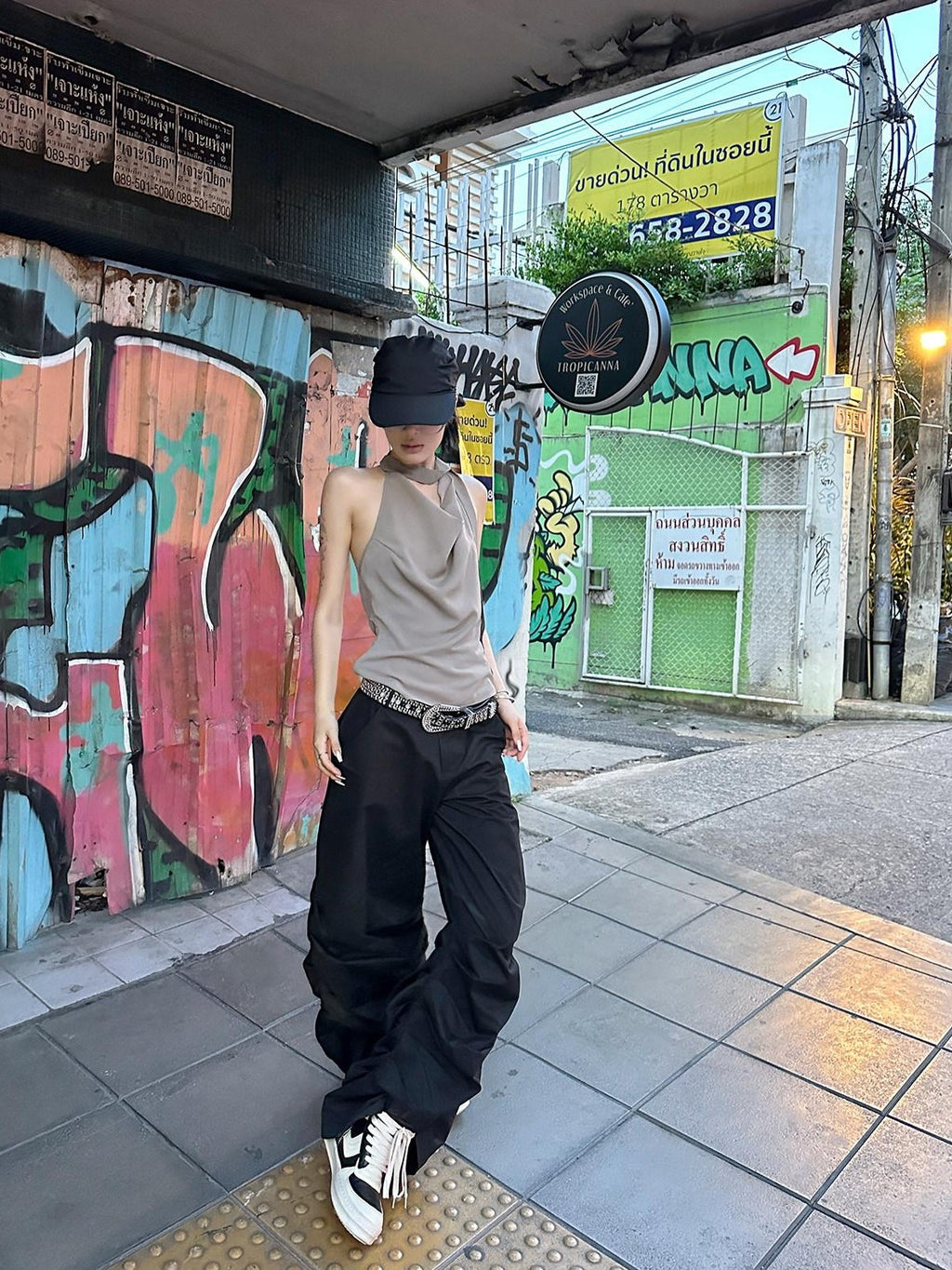 Fanptntox Coffee Brown Tie Back Open Back Solid Straight Cut Women's Halter Tops
