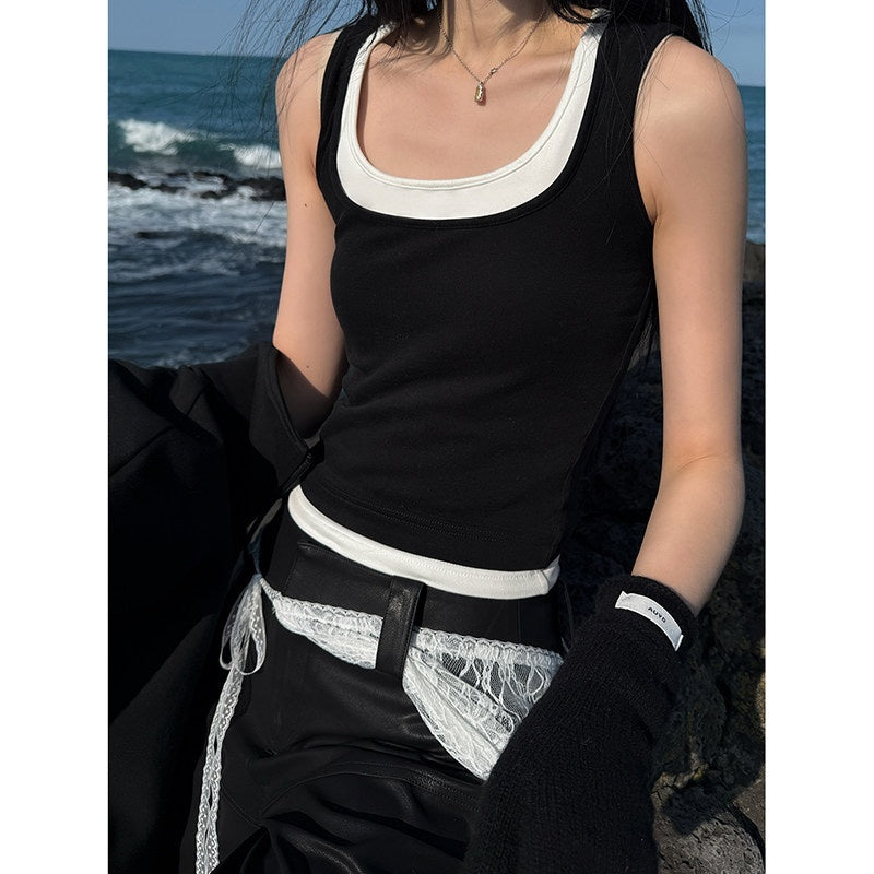 Fanptntox_Colorblock_Deconstructed_Faux_Layered_Racerback_Slim_Women's_Tank_Tops_874338991190_MISSTT