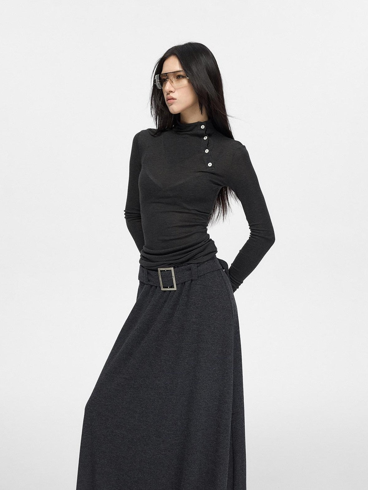 Fanptntox Colorblock Sheer Knit High Waist Women's Viscose Bodycon Mini Dresses