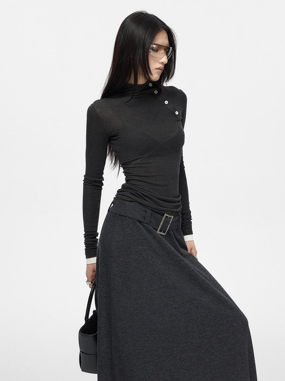 Fanptntox Colorblock Sheer Knit High Waist Women's Viscose Bodycon Mini Dresses