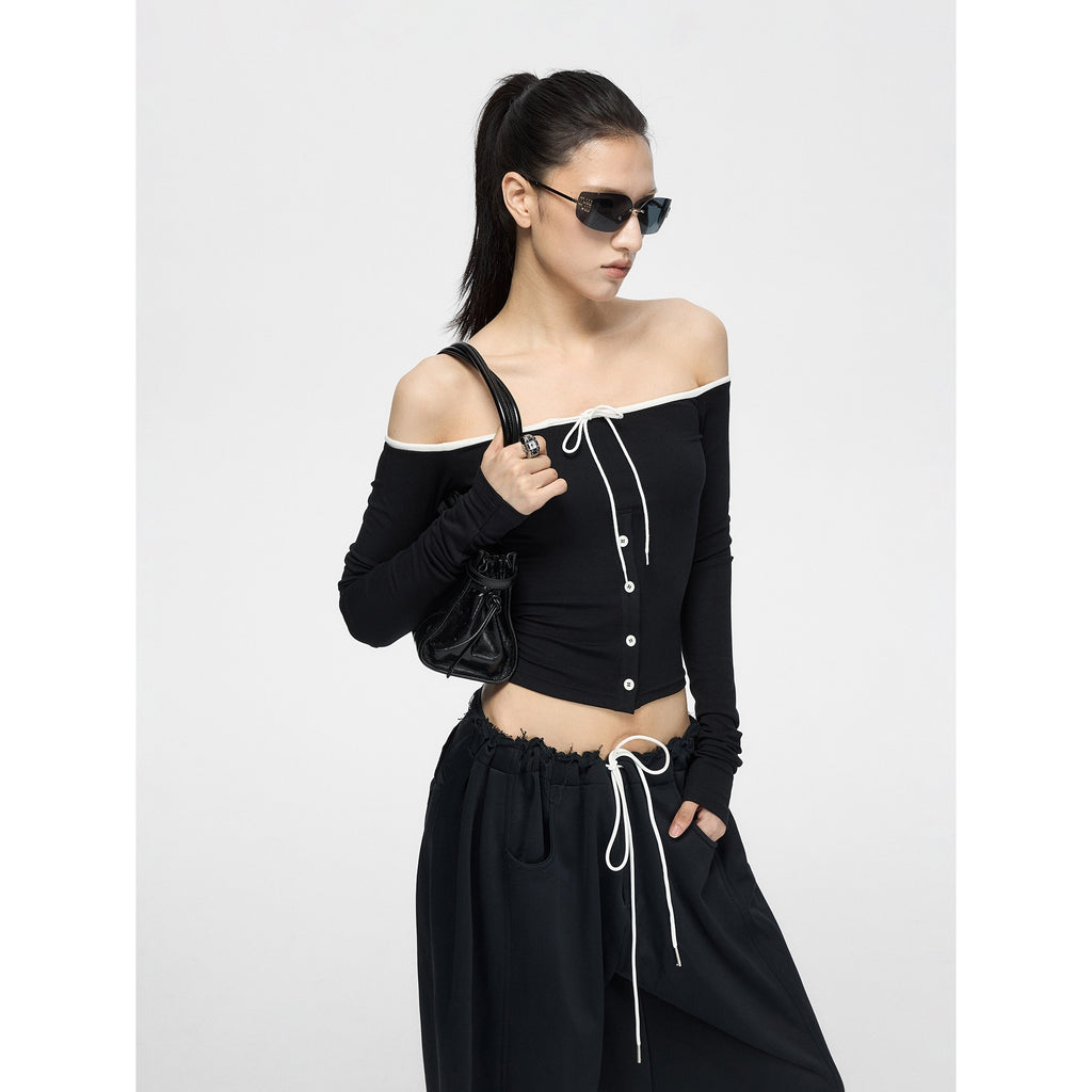 Fanptntox_Contrast_Drawcord_One_Shoulder_Knit_Women's_Viscose_Long_Sleeve_T-shirts_950339862881_MISSTT