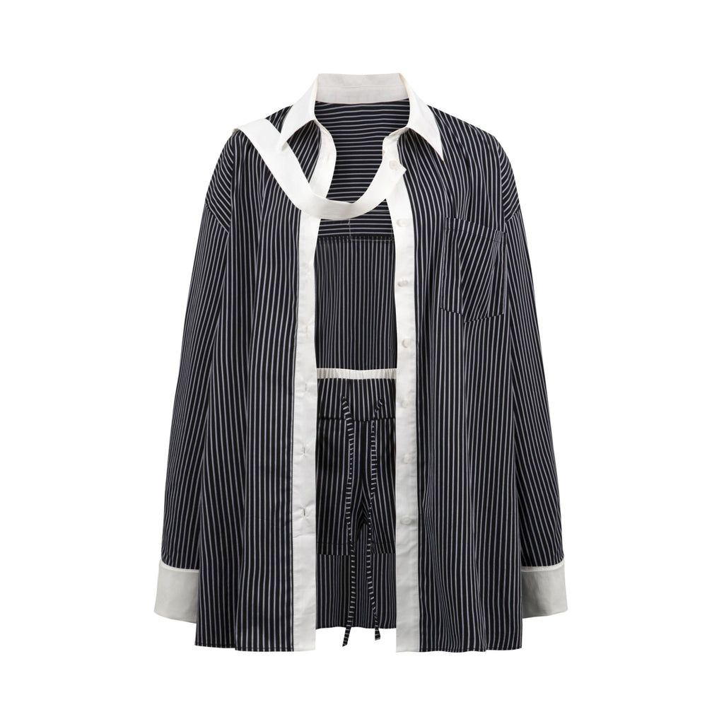 Fanptntox_Contrast_Stripe_Long_Sleeve_Women's_Slim_Shorts_Casual_Top_&_Shorts_Sets_807814490778_MISSTT