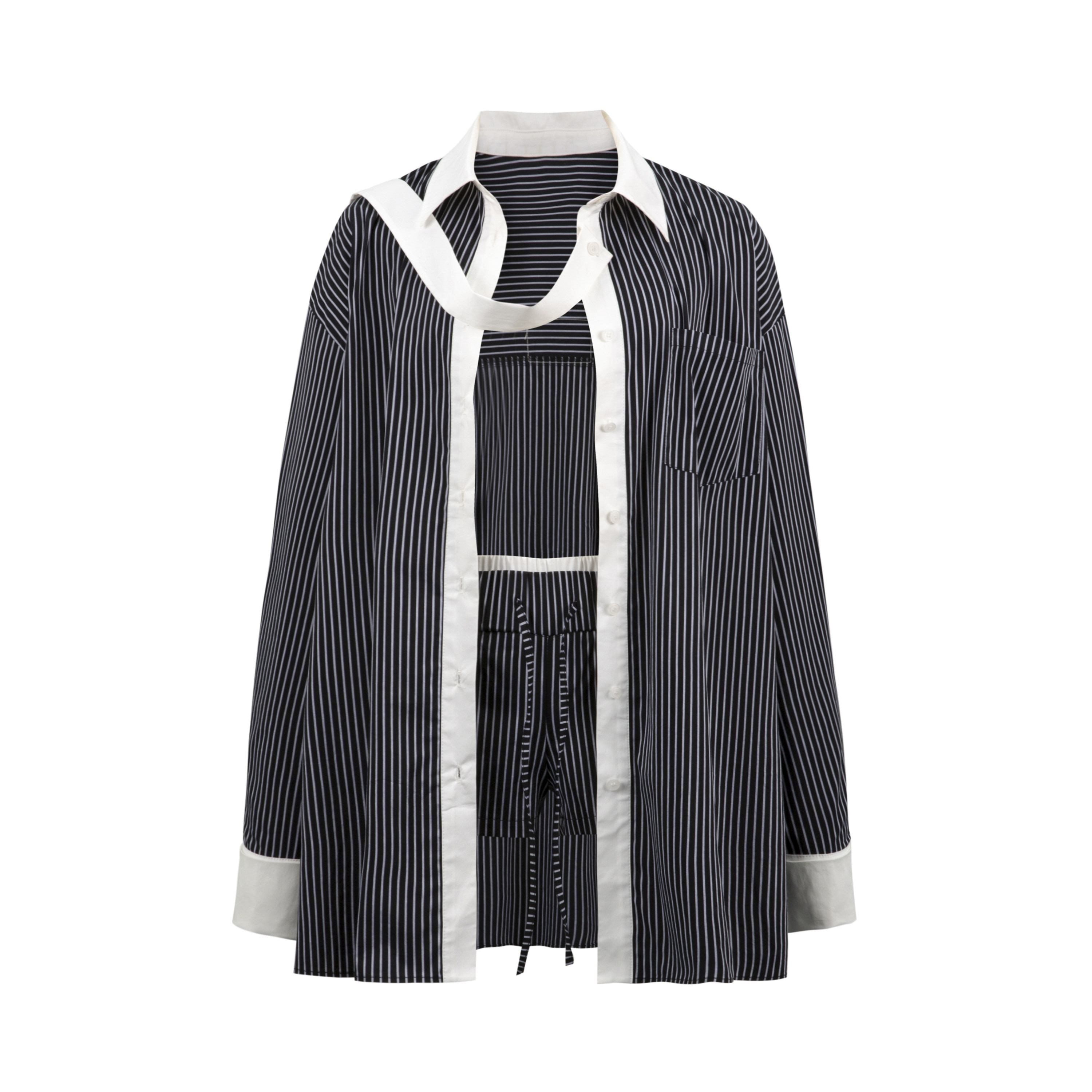 Fanptntox_Contrast_Stripe_Long_Sleeve_Women's_Slim_Shorts_Casual_Top_&_Shorts_Sets_807814490778_MISSTT