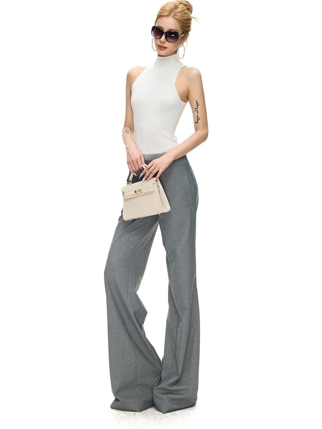 Fanptntox Cooling Racerback Stand Collar Waist Cinch Knit Women's Viscose Tank Tops