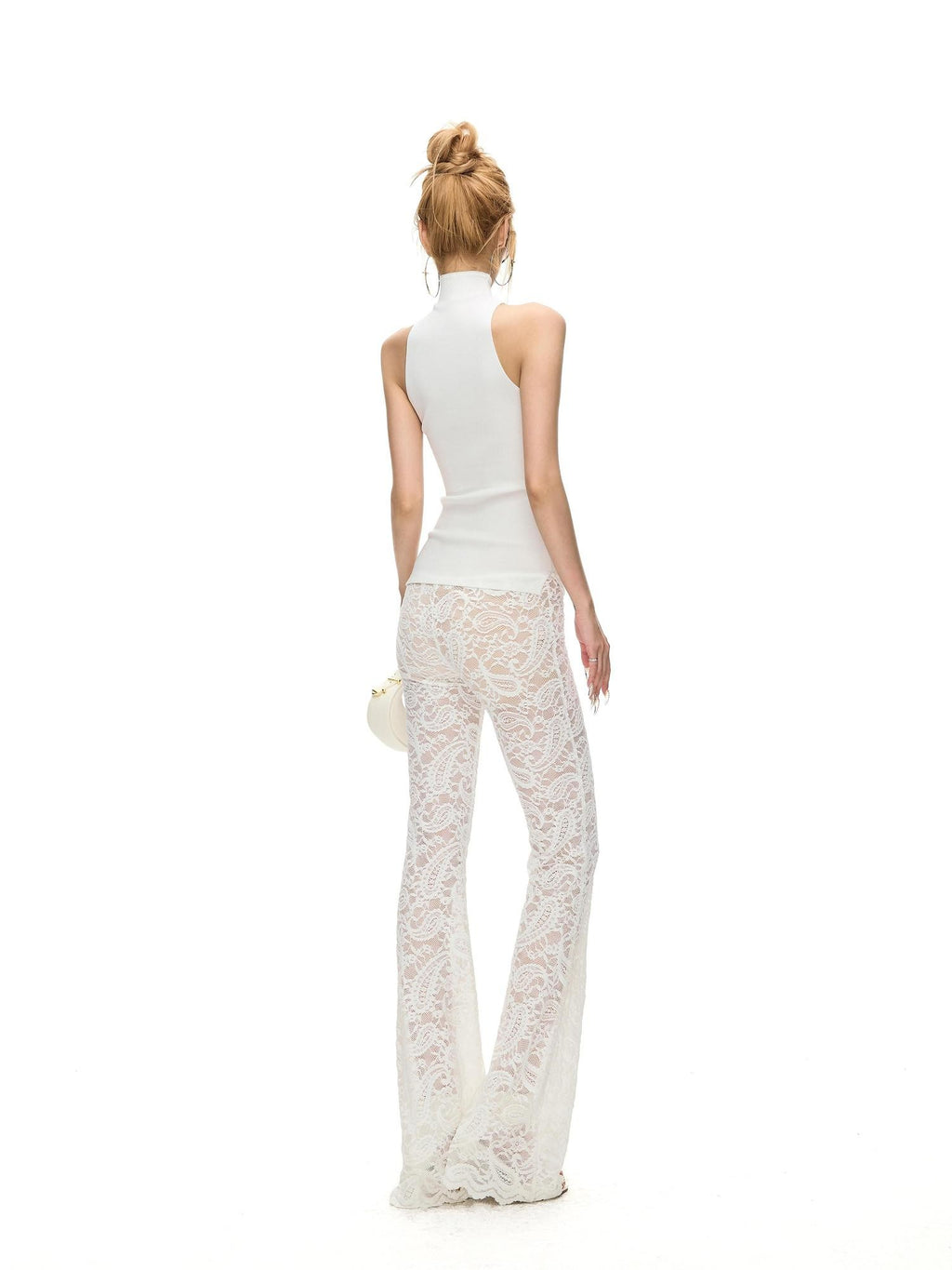 Fanptntox Cooling Racerback Stand Collar Waist Cinch Knit Women's Viscose Tank Tops