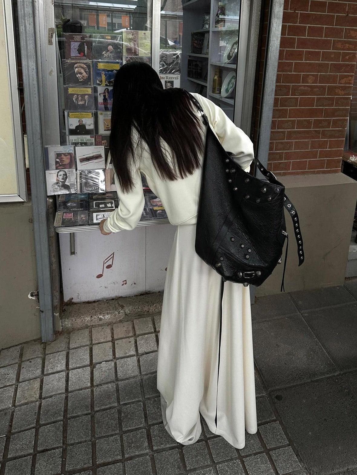 Fanptntox Cream High Neck Zipper Loose Fit Long Sleeve Women's Casual Jackets