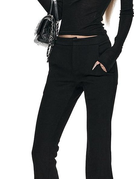 Fanptntox Cropped Layered Sheer Knit High Neck Women's Tencel Wool Long Sleeve T-shirts