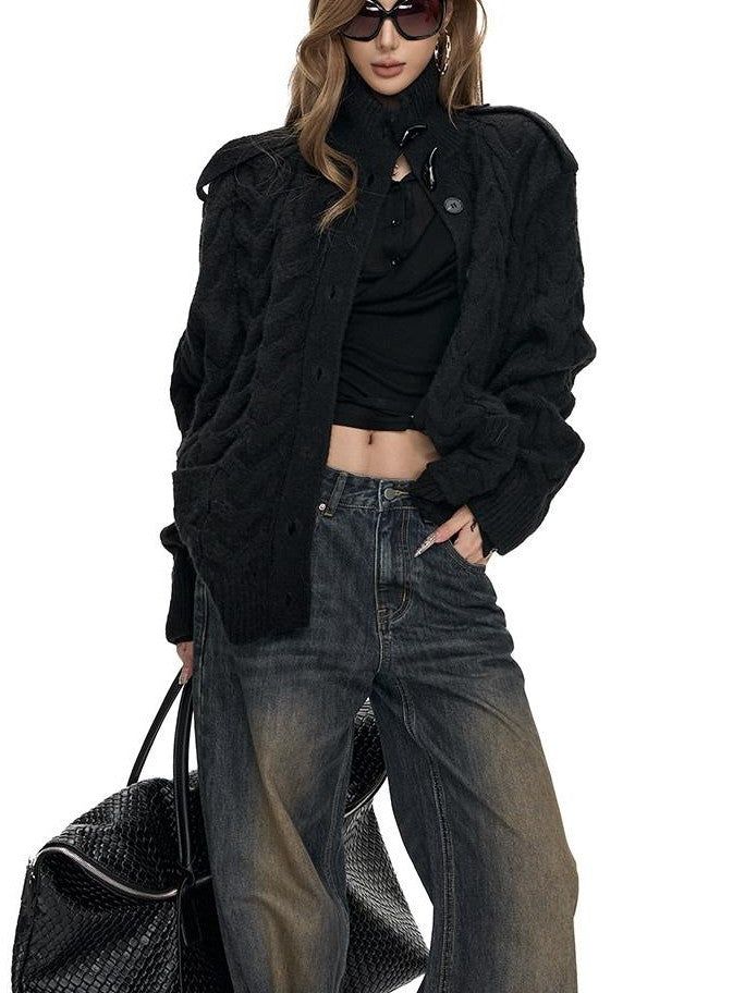 Fanptntox Cropped Layered Sheer Knit High Neck Women's Tencel Wool Long Sleeve T-shirts