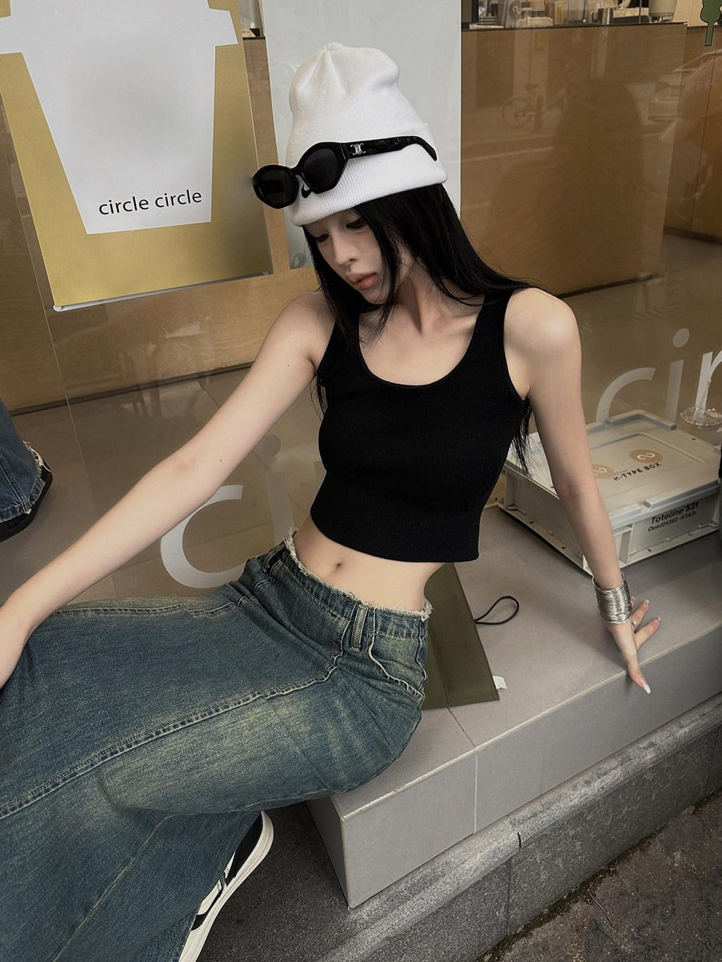 Fanptntox Cropped Racerback Open Back Slim Fit Women's Solid Color Tank Tops
