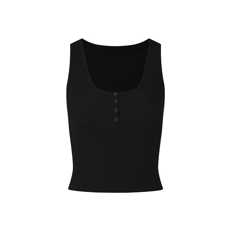 Fanptntox_Cropped_Spliced_Button_Waist_Slim_Fit_Women's_Tencel_Wool_Tank_Tops_900374499232_MISSTT