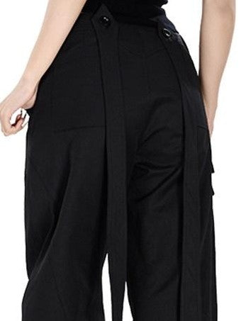 Fanptntox Cropped Spliced Button Waist Slim Fit Women's Tencel Wool Tank Tops