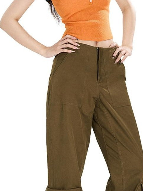Fanptntox Cropped Spliced Button Waist Slim Fit Women's Tencel Wool Tank Tops