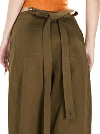 Fanptntox Cropped Spliced Button Waist Slim Fit Women's Tencel Wool Tank Tops