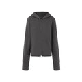 Fanptntox_Deep_Gray_Hooded_Zip_Up_Slim_Fit_Women's_Casual_Top_&_Shorts_Sets_770729135772_MISSTT