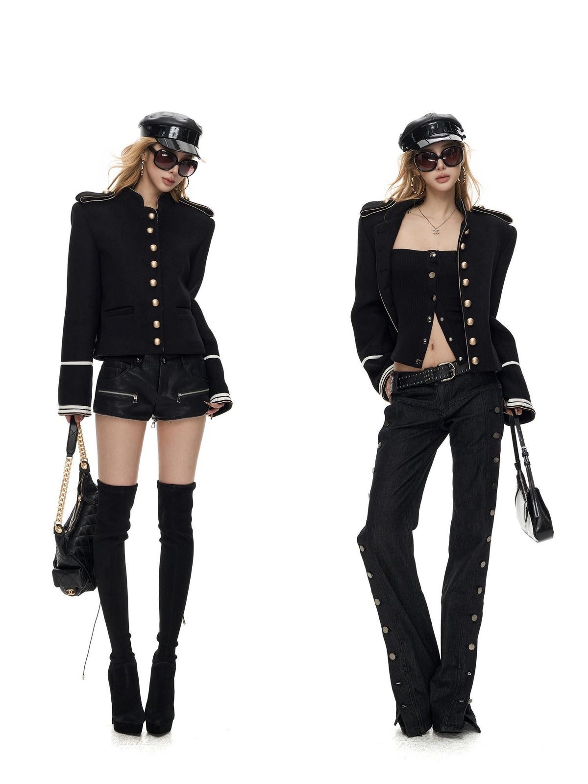 Fanptntox French Style Stand Collar Single Breasted Wool Blend Women's Casual Jackets