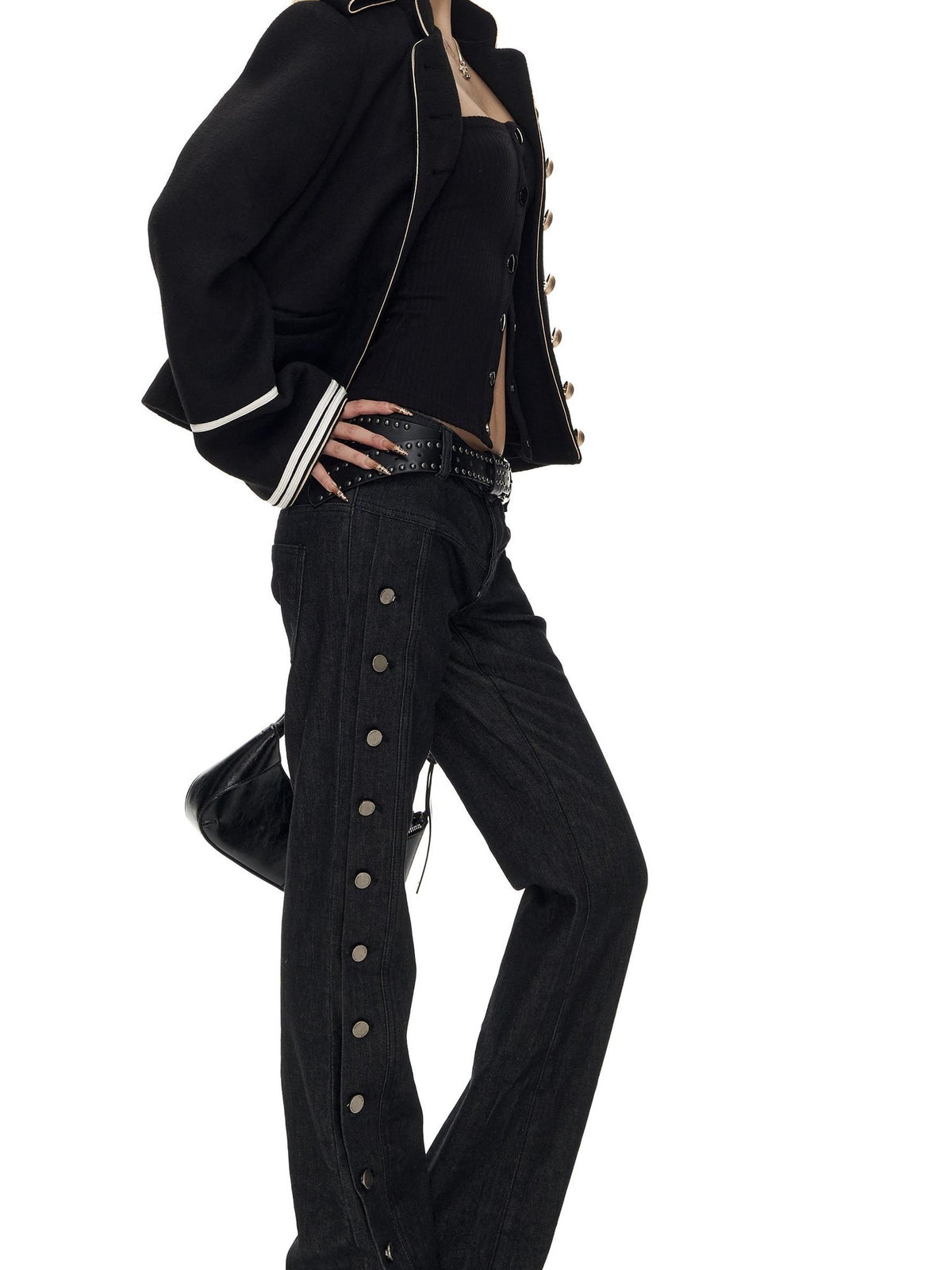 Fanptntox French Style Stand Collar Single Breasted Wool Blend Women's Casual Jackets