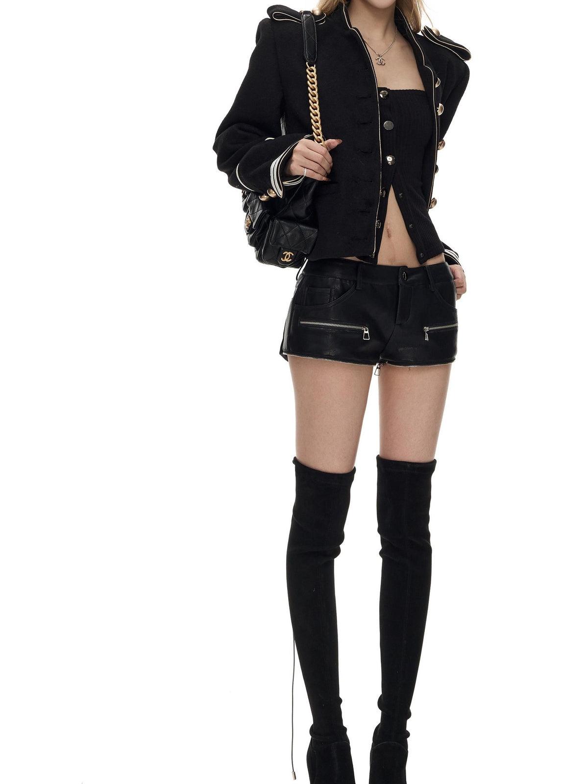 Fanptntox French Style Stand Collar Single Breasted Wool Blend Women's Casual Jackets