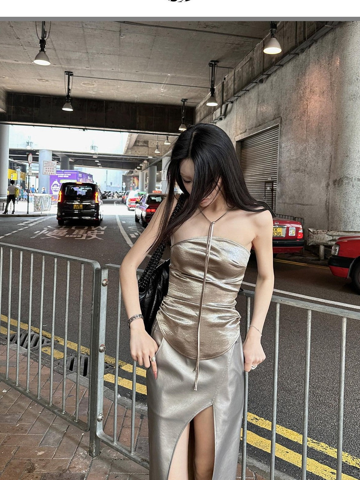 Fanptntox Gold Fitted Bandeau Sleeveless Urban Slim Women's Cotton Halter Tops