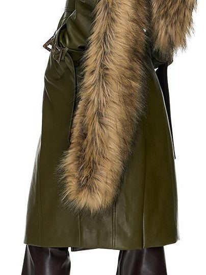Fanptntox Gradient Yellow Plush Faux Fox Thick Warm Women's Scarves & Shawls
