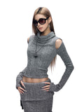 Fanptntox_Gray_Cable_Knit_Off_Shoulder_Women's_Stretch_Knit_Matching_Skirt_Sets_989046211695_MISSTT