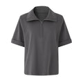 Fanptntox_Gray_High_Neck_Padded_Shoulders_Frayed_Pocket_Women's_Cotton_Oversized_T-shirts_723902773323_MISSTT