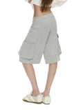 Fanptntox_Gray_Structured_Pockets_Drawstring_Waist_Women's_Cotton_Bermuda_Shorts_1069971206289_MISSTT