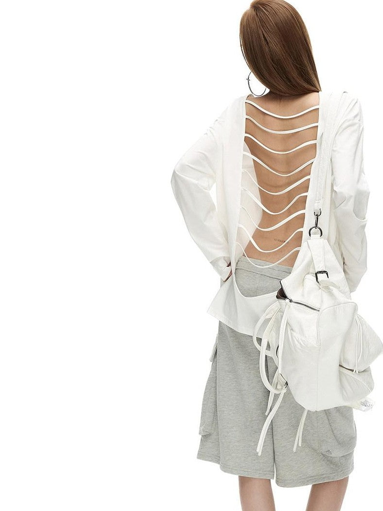 Fanptntox Gray Structured Pockets Drawstring Waist Women's Cotton Bermuda Shorts