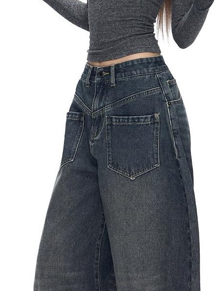 Fanptntox Gray V-neck Knit Slim Waist Women's Polyester Long Sleeve T-shirts