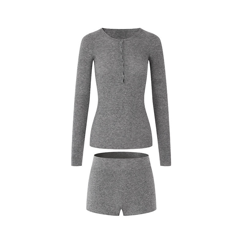 Fanptntox_Heather_Gray_Sexy_Playful_Slimming_Women's_Knit_Casual_Top_&_Shorts_Sets_730214406730_MISSTT