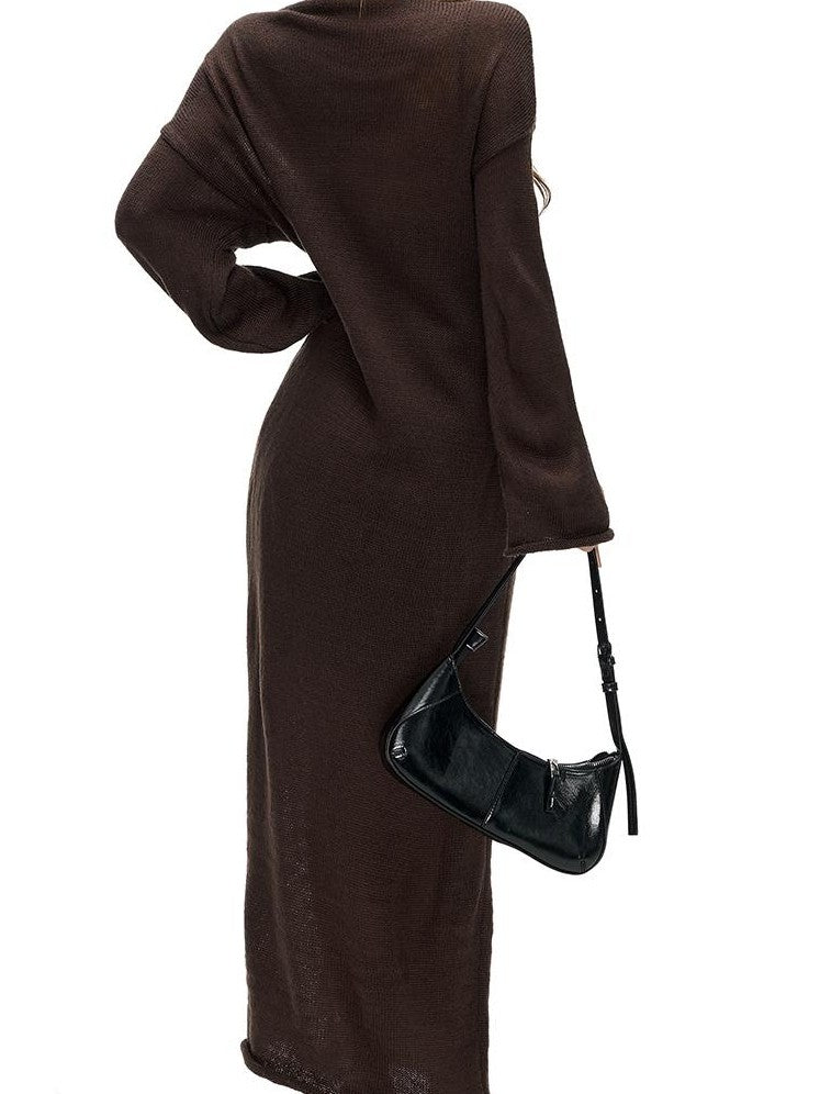 Fanptntox Hollow Knit Long Loose Women's Mohair Cardigans