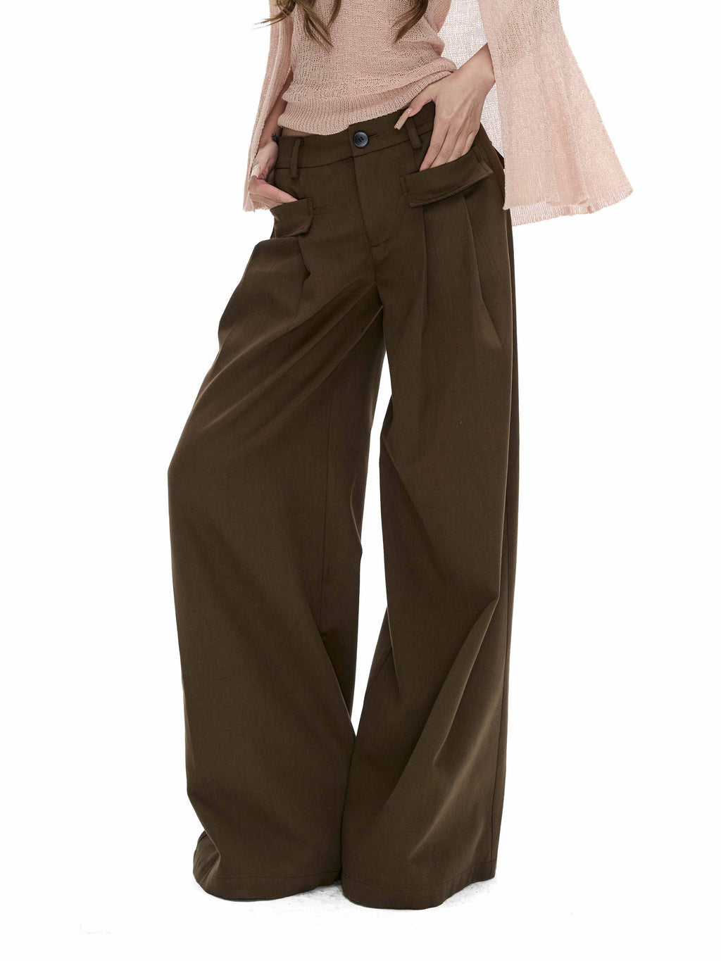 Fanptntox_Khaki_Twill_Low_Waist_Loose_Women's_Tencel_Cotton_Wide-leg_Pants_1070533575610_MISSTT