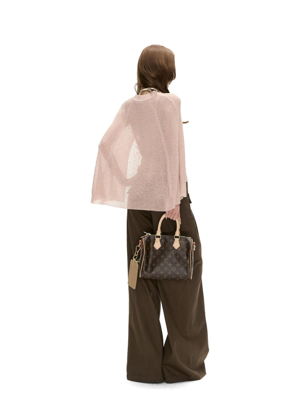 Fanptntox Khaki Twill Low Waist Loose Women's Tencel Cotton Wide-leg Pants