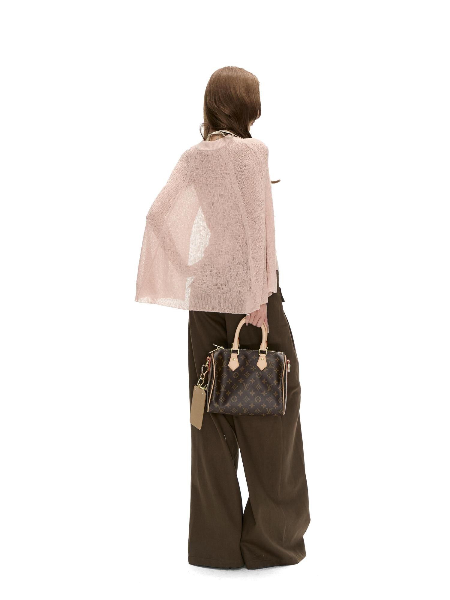 Fanptntox Khaki Twill Low Waist Loose Women's Tencel Cotton Wide-leg Pants