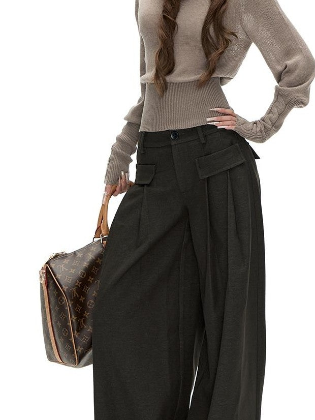 Fanptntox Knit Slim Fit Waist Cinched Long Sleeve Women's Casual Top & Shorts Sets