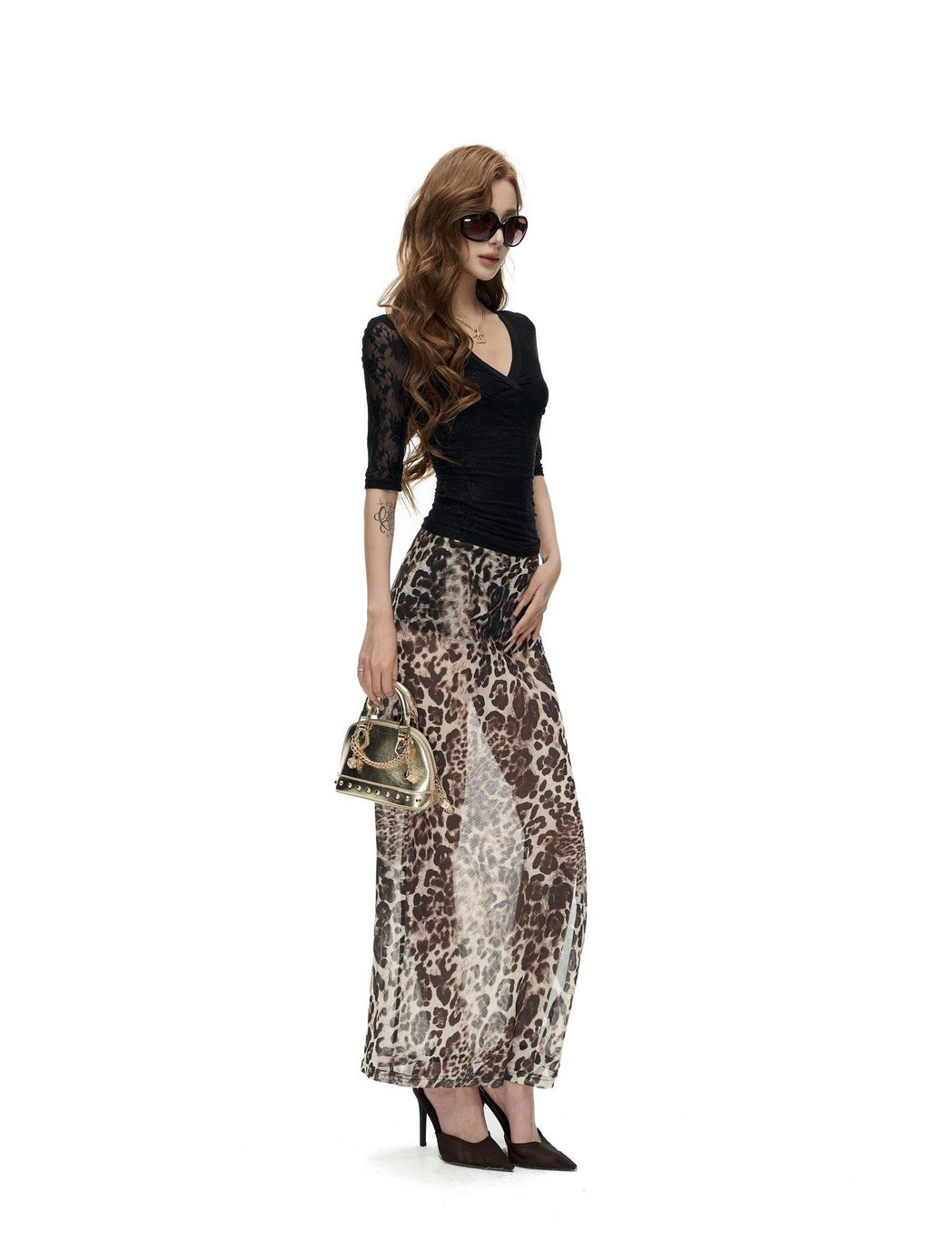 Fanptntox Lace V-neck Slim Fit Knit Women's Polyester Short Sleeve T-shirts