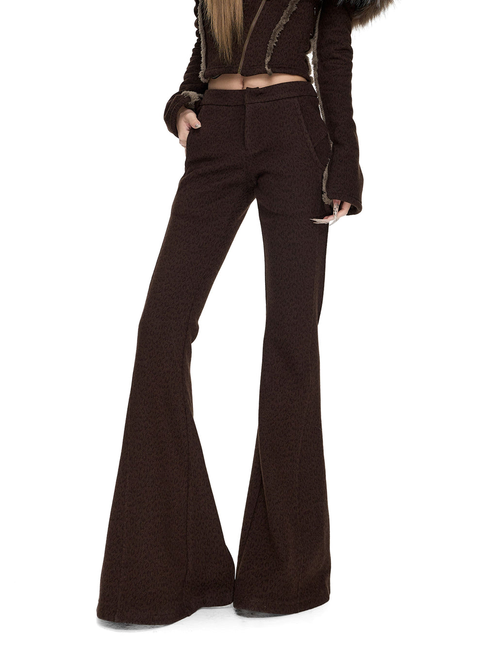 Fanptntox_Leopard_Hooded_Slim_Low_Waist_Flare_Women's_Fleece_Knit_Casual_Top_&_Pants_Sets_999995376581_MISSTT