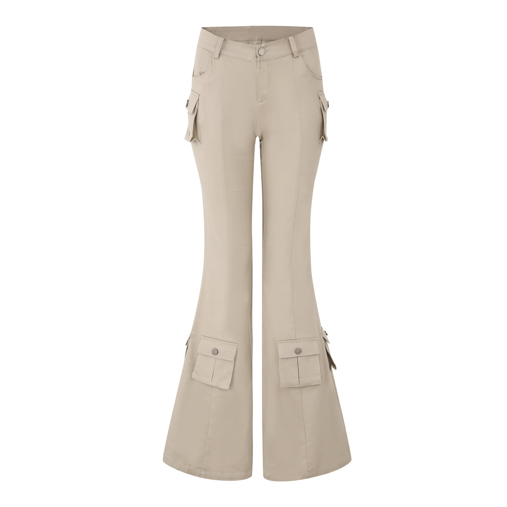 Fanptntox_Light_Coffee_Low_Rise_Cargo_Pocket_Micro_Flare_Women's_Cotton_Blend_Flare_Pants_730366231658_MISSTT