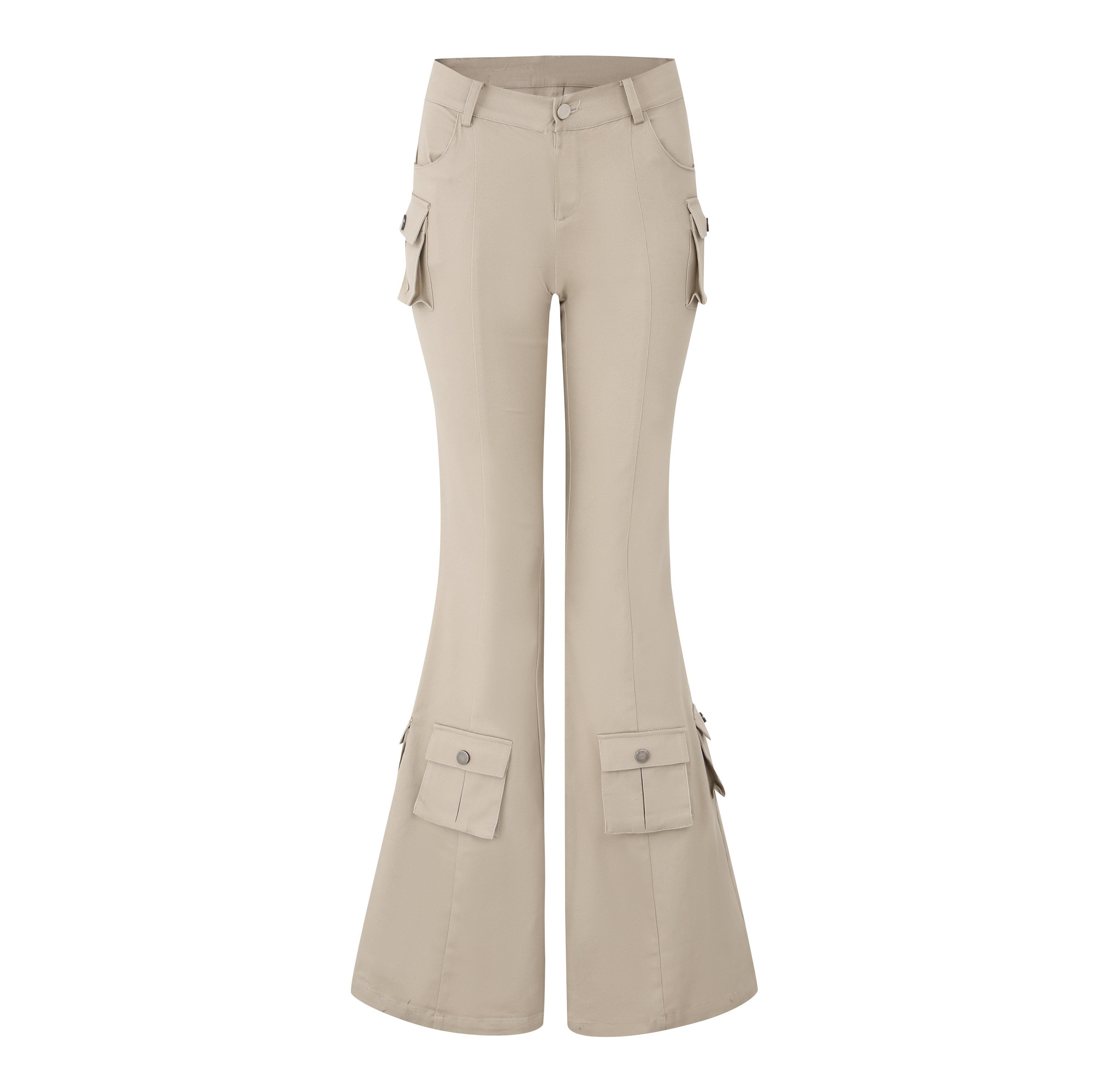 Fanptntox_Light_Coffee_Low_Rise_Cargo_Pocket_Micro_Flare_Women's_Cotton_Blend_Flare_Pants_730366231658_MISSTT