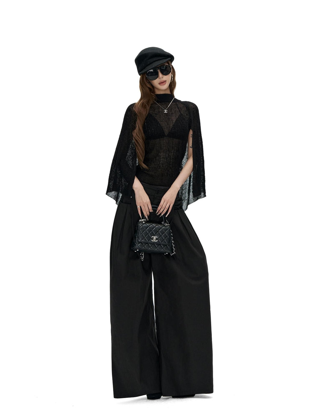 Fanptntox Lightweight Stand Collar Cape Knit Women's Lyocell Linen Long Sleeve T-shirts